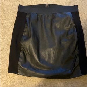 MASON Black Lambskin Leather Panel Mini Skirt